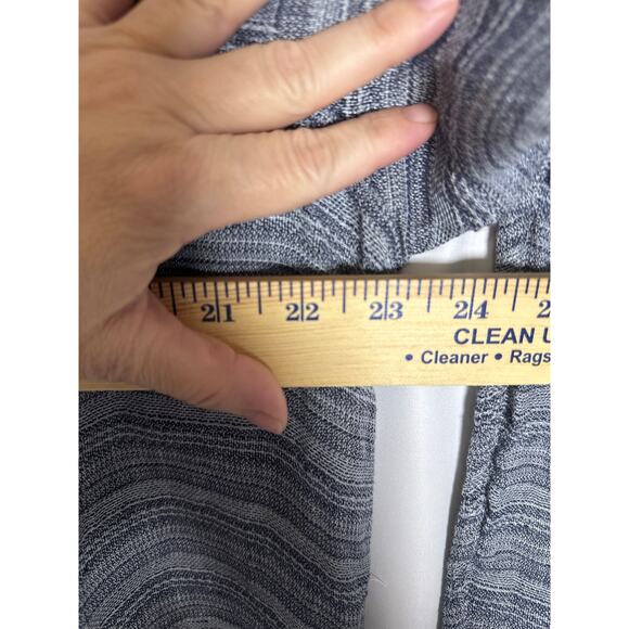 Flax Linen Women's M Zen Duster Jacket Navy Blue Stripe Oversized Lagenlook Boho - Picture 9 of 10